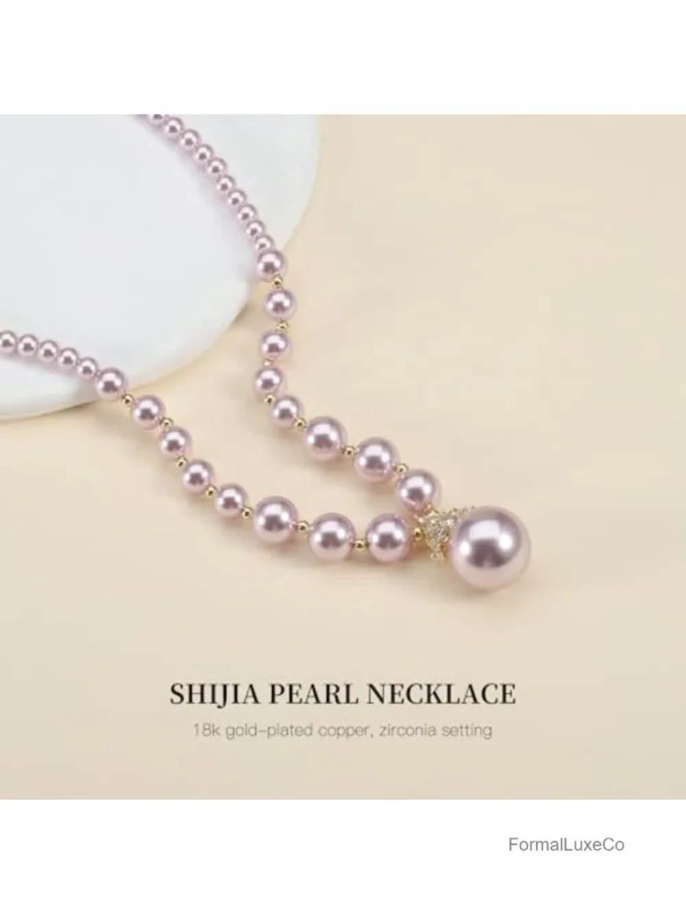 18K Gold Plated Imitation Pearl Choker Necklace with Cubic Zirconia Crown